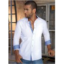 Camisa de hombre manga larga con bolsillos delanteros - color Blanco - JSN