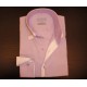 Camisa de hombre manga larga en algodón semi ajustada - color Lila con blanco